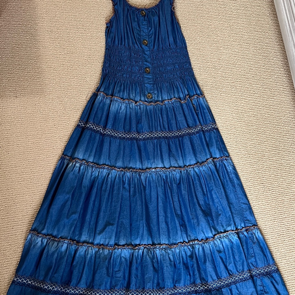 Blue Sleeveless Maxi Dress